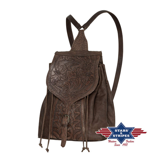 Leder Rucksack punziert