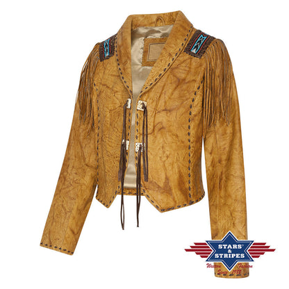 Hochwertige Damen Western-Lederjacke