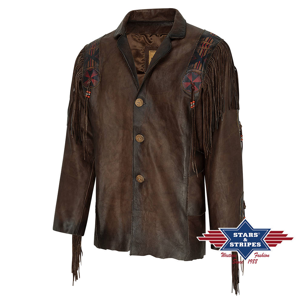 Hochwertige Herren Western-Lederjacke