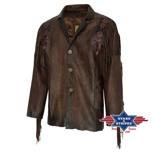 Hochwertige Herren Western-Lederjacke