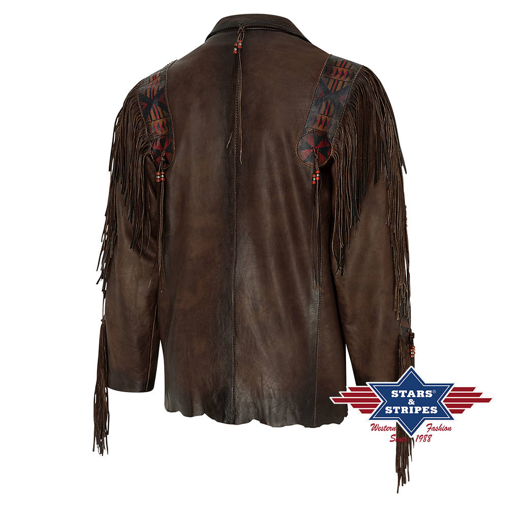 Hochwertige Herren Western-Lederjacke