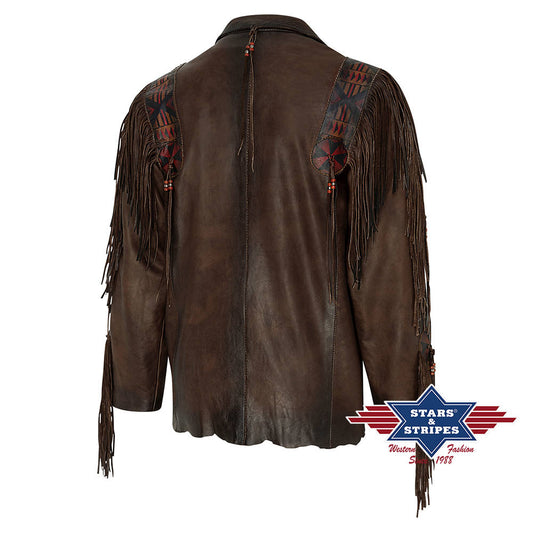 Hochwertige Herren Western-Lederjacke