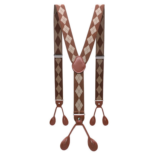 Hosenträger mit Laschen zum knöpfen, braun/beige