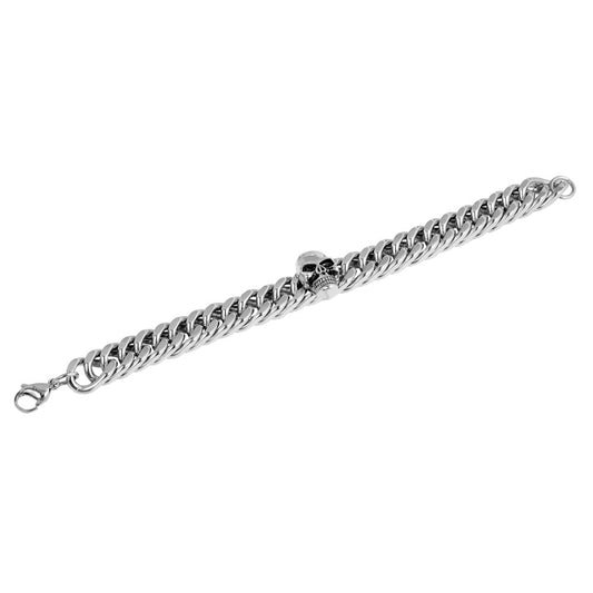Akzent Panzerarmband, Edelstahl, Totenkopf