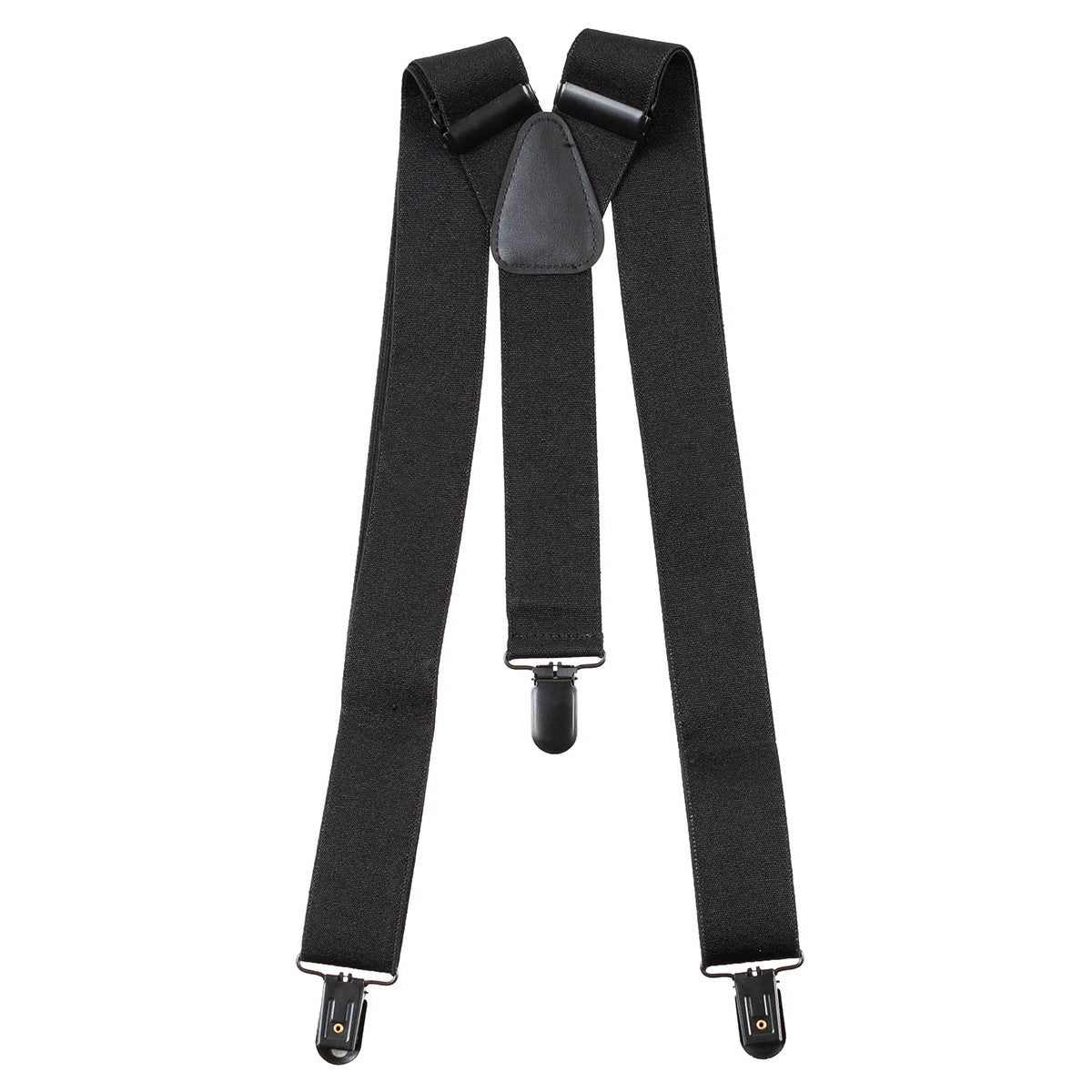 Elastischer schwarzer Hosenträger mit 3 Metallclips
