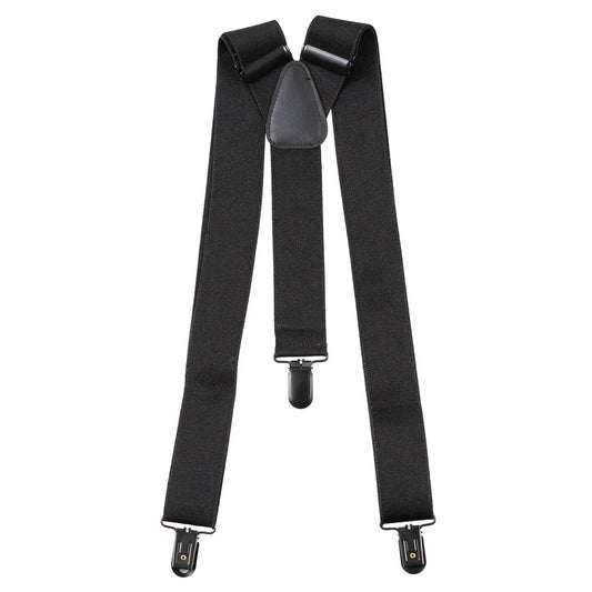Elastischer schwarzer Hosenträger mit 3 Metallclips