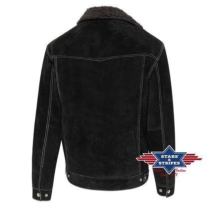 Hunter Black - Weiche Westernjacke Bikerjacke - schwarz