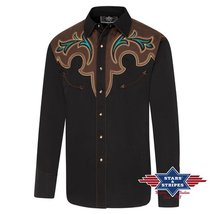 Alaric - Exquisites schwarzes Westernhemd