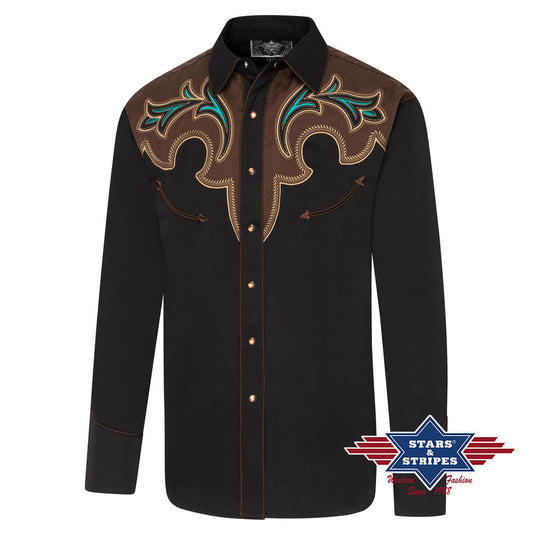 Alaric - Exquisites schwarzes Westernhemd
