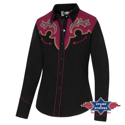 Jenna - Exquisite schwarze Westernbluse