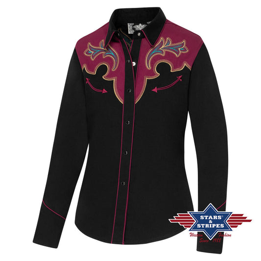 Jenna - Exquisite schwarze Westernbluse