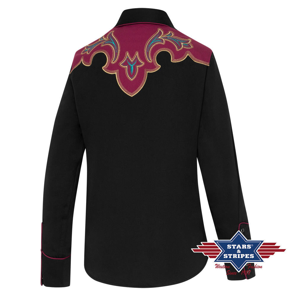 Jenna - Exquisite schwarze Westernbluse
