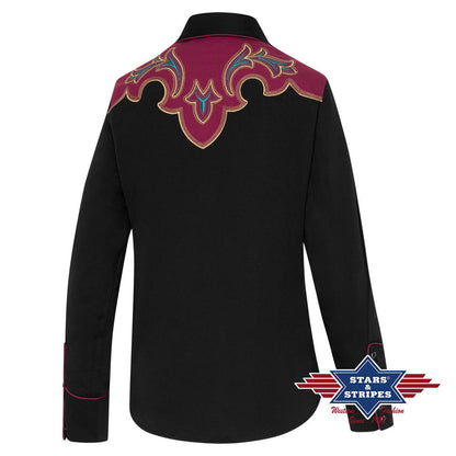 Jenna - Exquisite schwarze Westernbluse