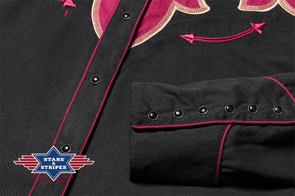 Jenna - Exquisite schwarze Westernbluse