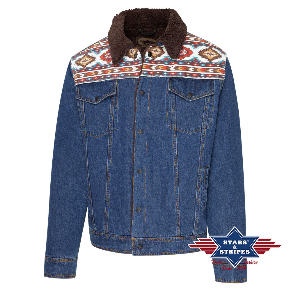 Western-Jeansjacke mit Schulterbesatz