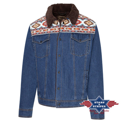 Western-Jeansjacke mit Schulterbesatz