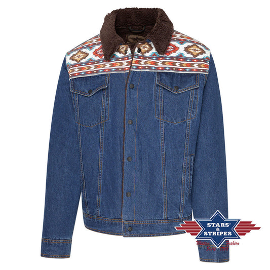 Western-Jeansjacke mit Schulterbesatz