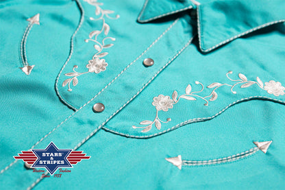 Kurzarm Westernbluse Avery