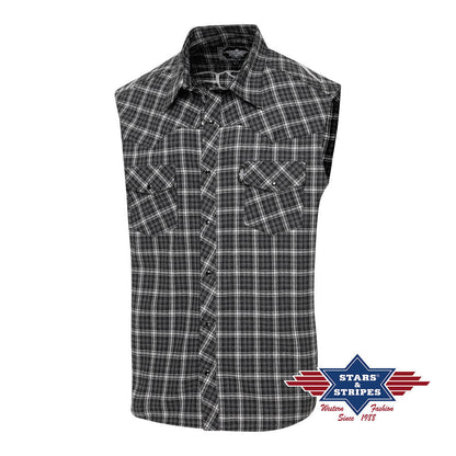 Armloses Westernhemd mit Stickerei am Rücken