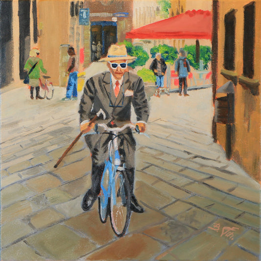 Ölgemälde, - city scene 1 -  30x30 cm