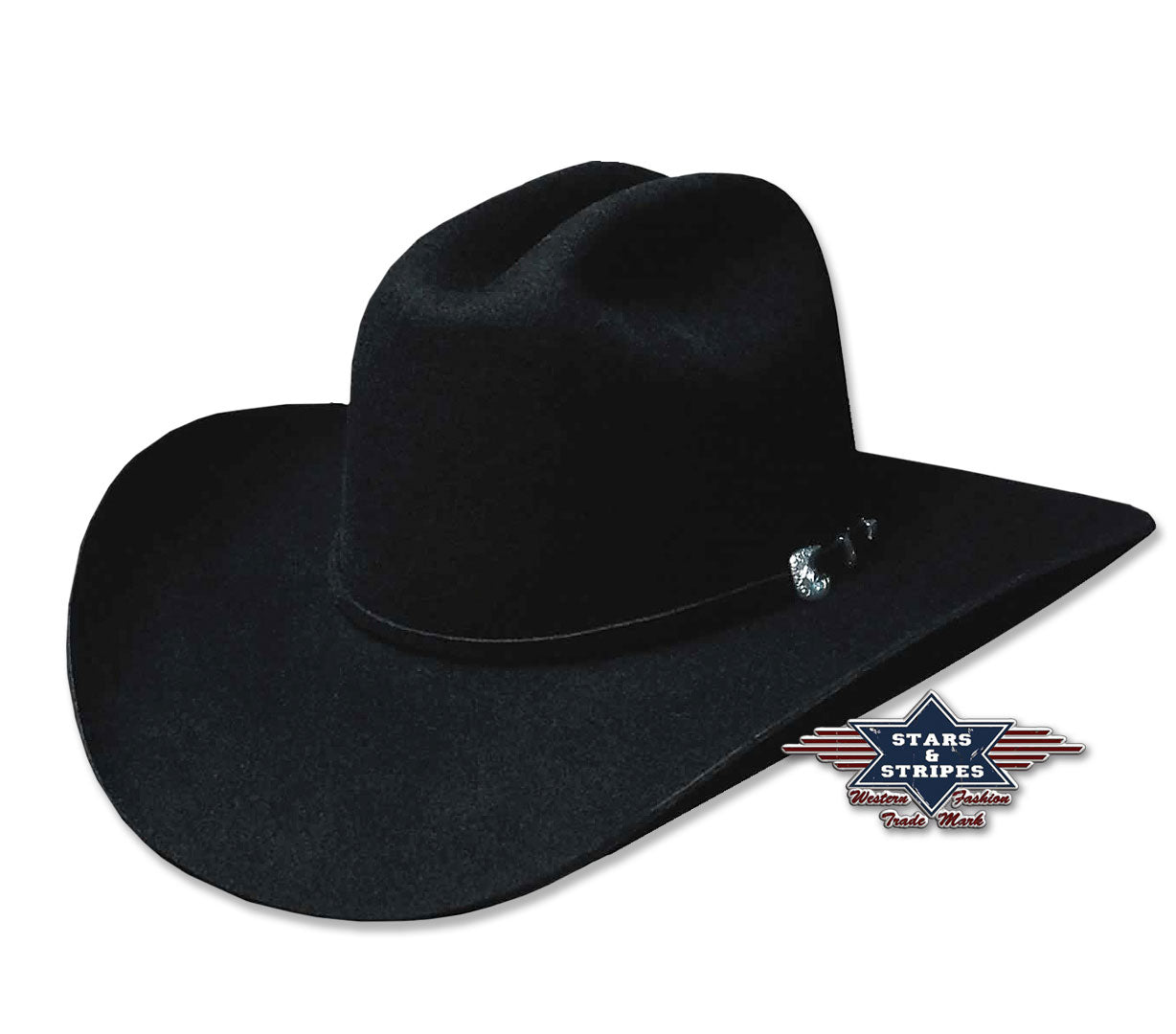 Filzhut, Westernhut, Cowboyhut -APPALOOSA- schwarz GR.55