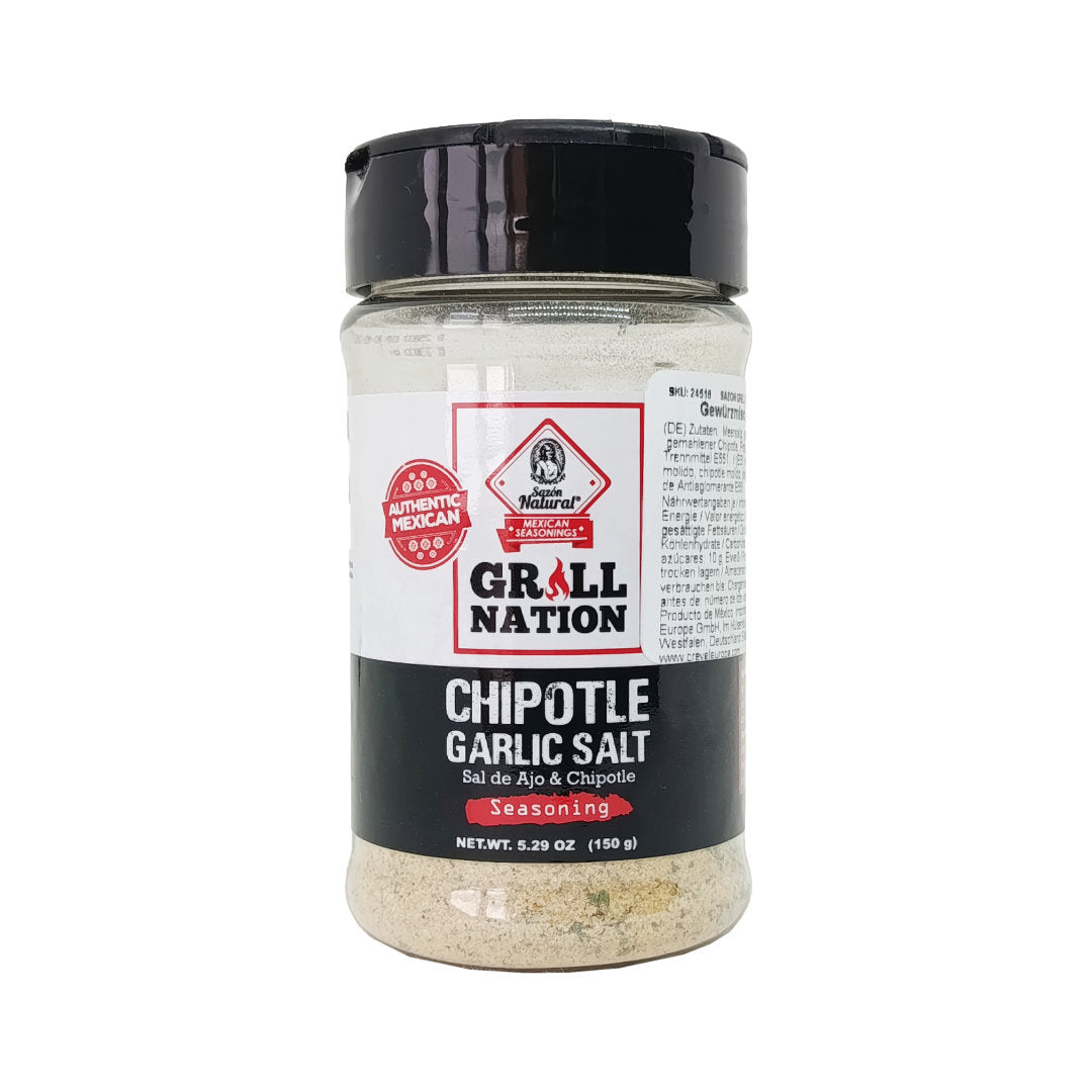 Chipotle Garlic Salt -  Sazon Natural Grill Nation - 150g