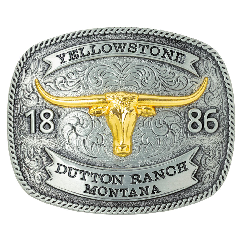 Yellowstone Western Gürtelschnalle mit Longhorn