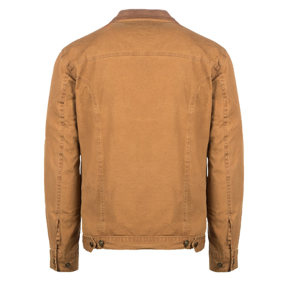 Leichte Canvas Jacke, Übergangsjacke, ungefüttert mit Lederkragen