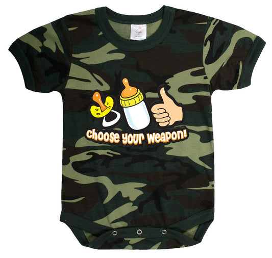 Kurzärmliger Baby Body "Choose your Weapon"