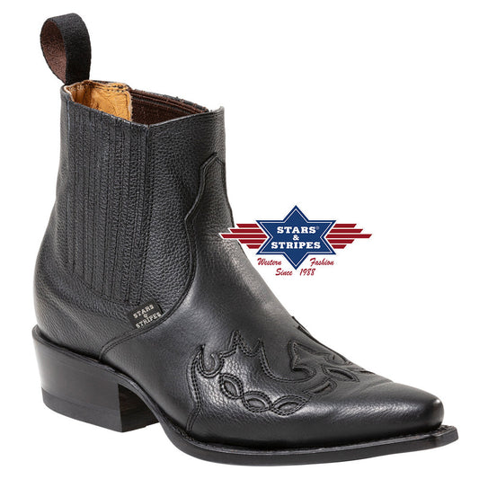 Schöner schwarzer Herren Westernstiefel, Cowboystiefel, Westernstiefelette