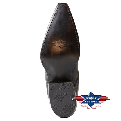 Schöner schwarzer Herren Westernstiefel, Cowboystiefel, Westernstiefelette