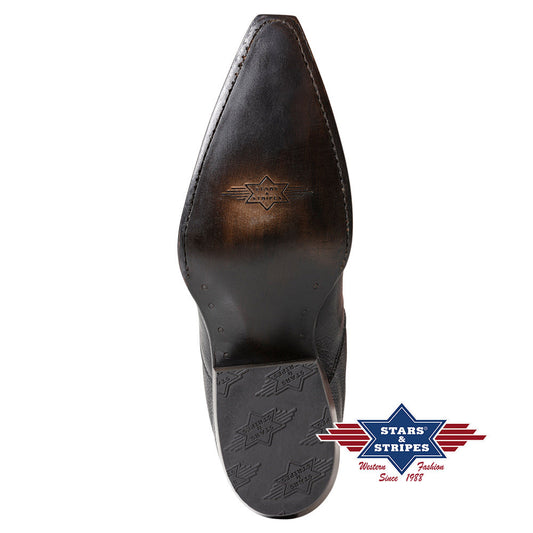 Schöner schwarzer Herren Westernstiefel, Cowboystiefel, Westernstiefelette