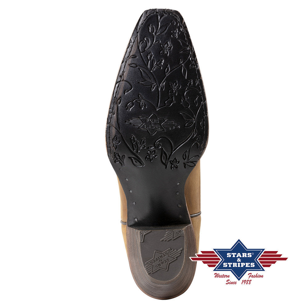 Stars & Stripes Damen Westernstiefel WBL-27 – Braun/Beige (Gr. 41)