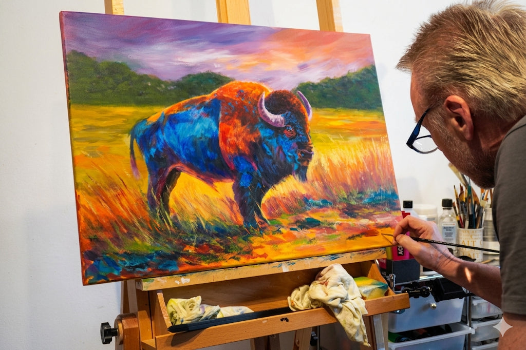 Acrylgemälde American Bison