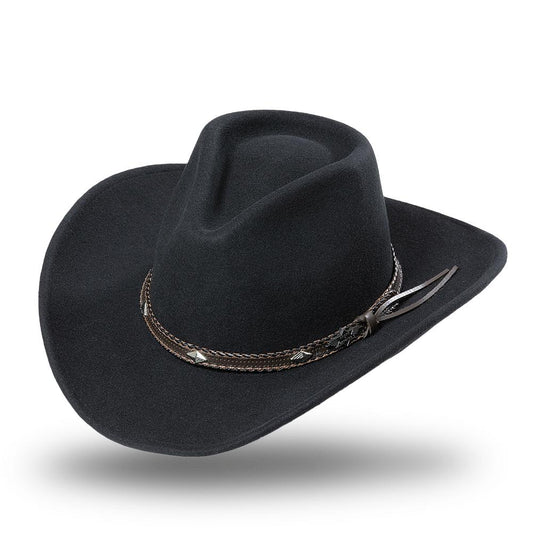 Wollfilz Hut, Westernhut Cowboyhut -Dallas Black-
