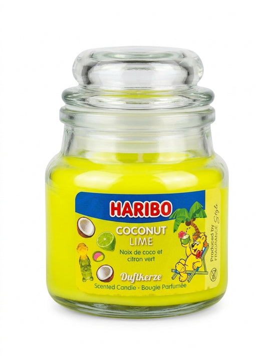 HARIBO Duftkerze Coconut Lime 85 g im Glas mit Deckel