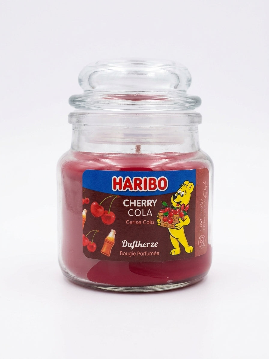 HARIBO Duftkerze Cherry Cola 85 g im Glas mit Deckel
