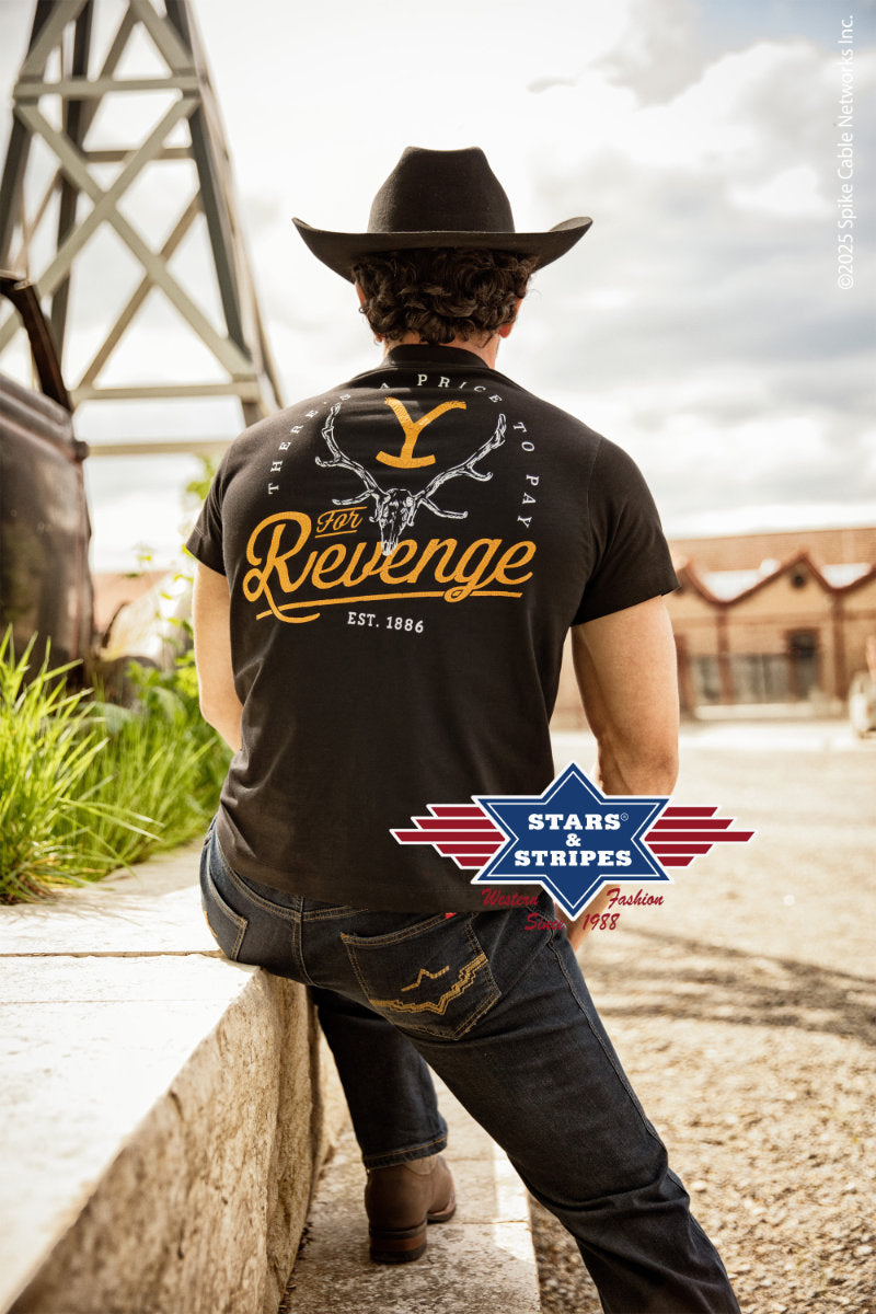 Unisex T-Shirt mit Rundhalsausschnitt und Yellowstone Logo Print