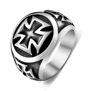 Herren Edelstahl Ring "Eisernes Kreuz"