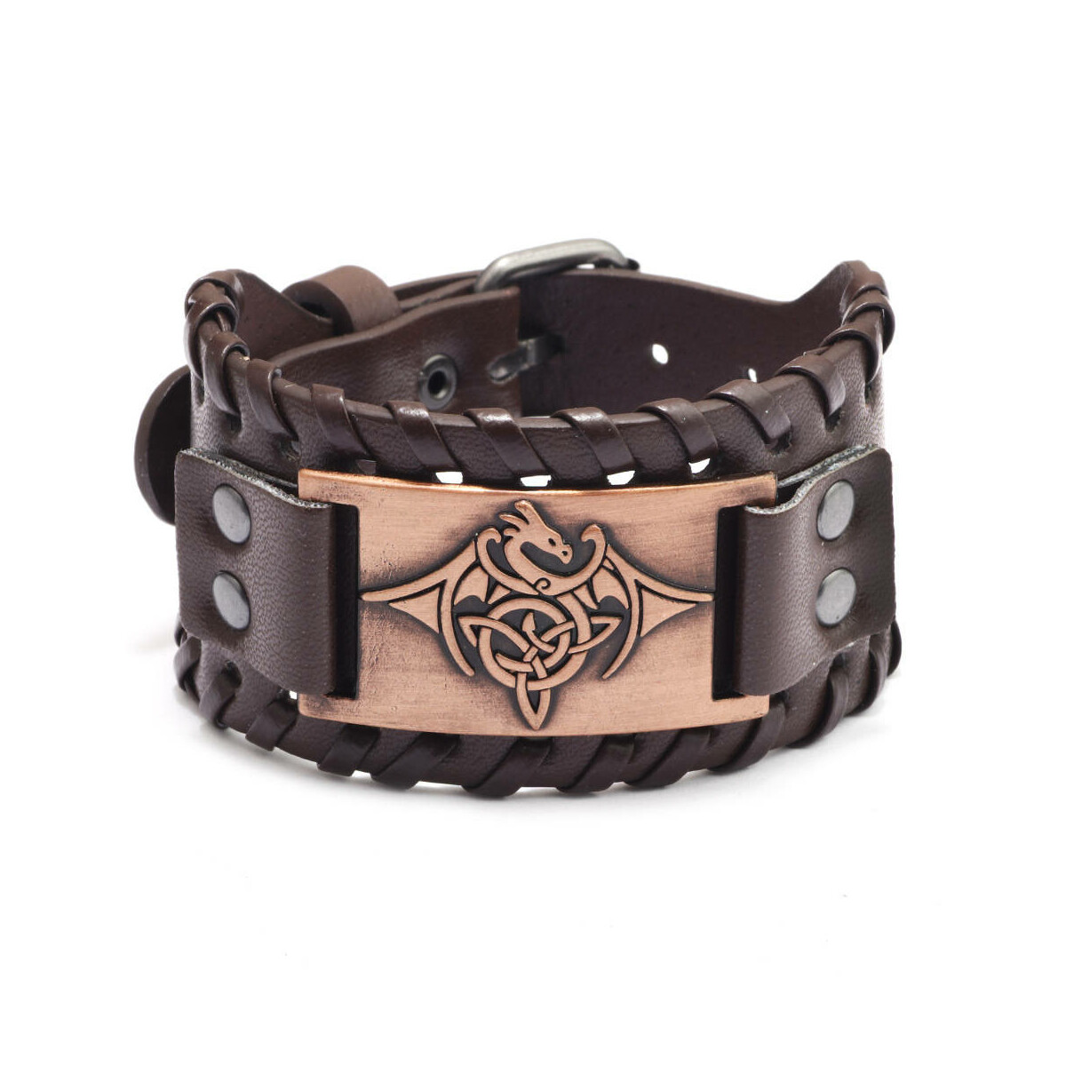 Leder Armband mit Motiv Drache, 4x27cm