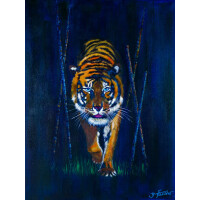 Orignal Gemälde Acrylbild Malerei, Wandbild, TIGER 60x80cm - signiert