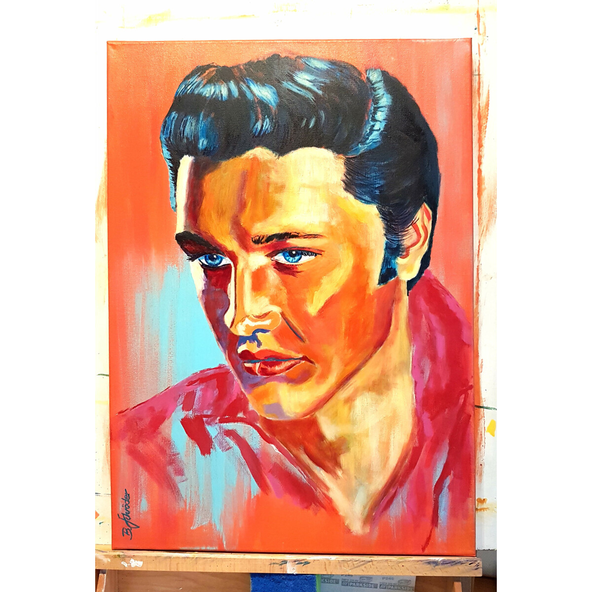 Elvis Presley Original Gemälde Acrylbild Portrait,...