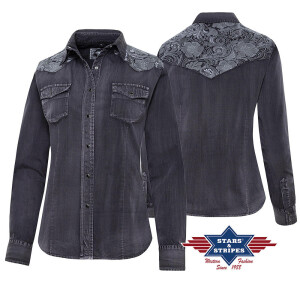 Coole Westernbluse "Wilma" im Fade-Out-Look