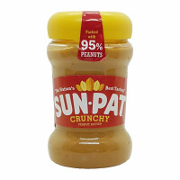 SunPat Peanut Butter Crunchy - Erdnussbutter mit Stückchen - Brotaufstrich (MHD 31.10.24)