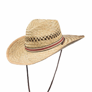Sommerhut Strohhut mit Cowboy-Look und farbigen Hutband