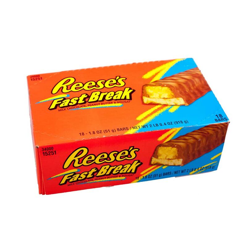 18x Reeses Fast Break, Schokoriegel Erdnussbutterriegel...