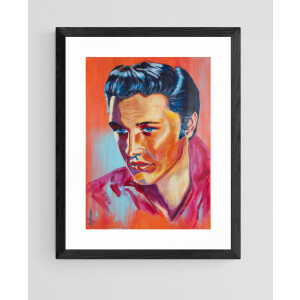 Kunstdruck Elvis vom Original Acrylbild, gerahmt 30x40cm