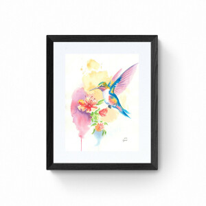 Kunstdruck vom Original Aquarell -Kolibri- 30x40cm