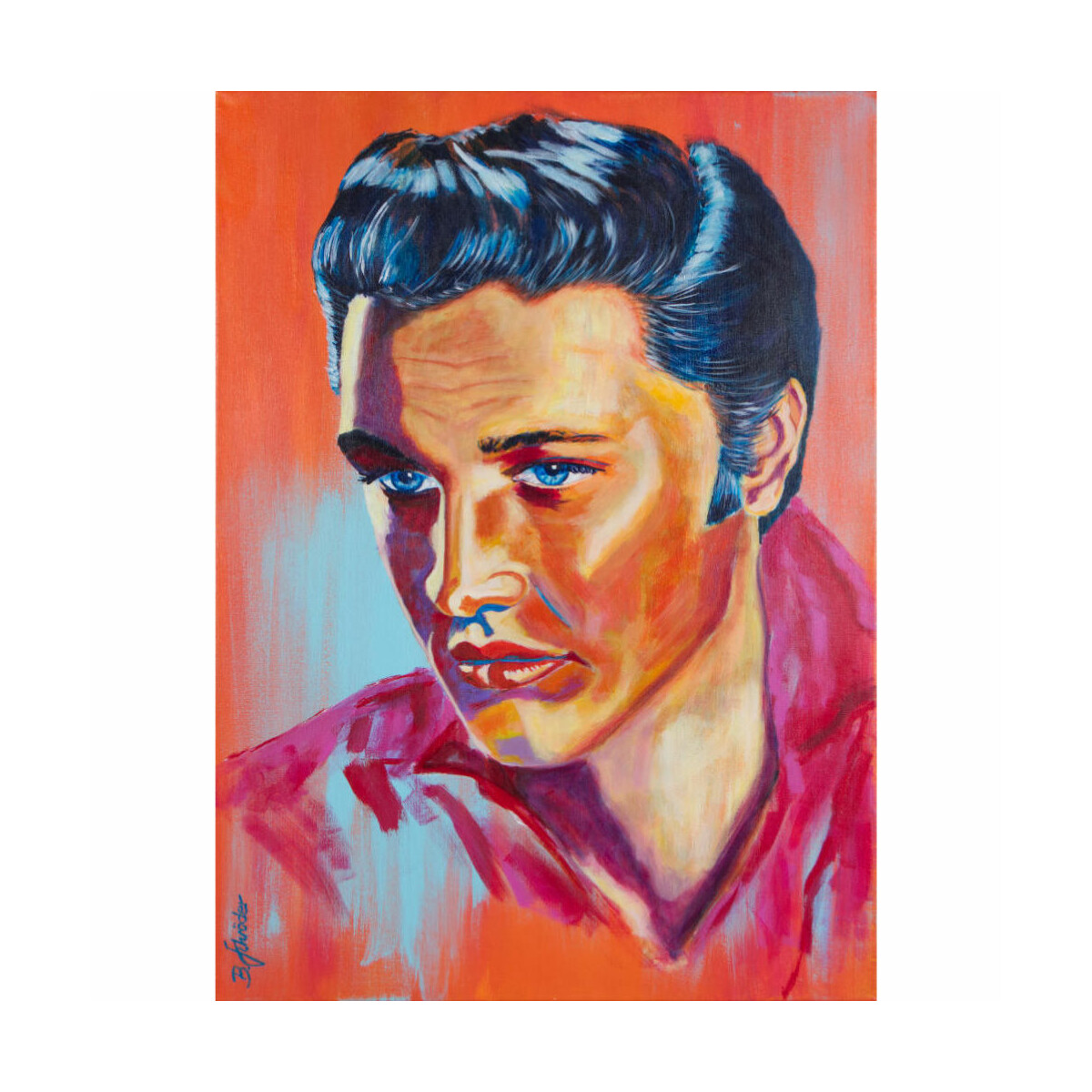 Leinwanddruck vom Original Acrylbild - Elvis - 50x70cm