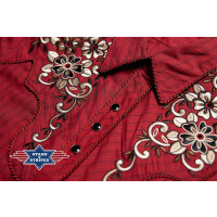 Rote Westernbluse -Catherine- mit aufwendiger Stickerei